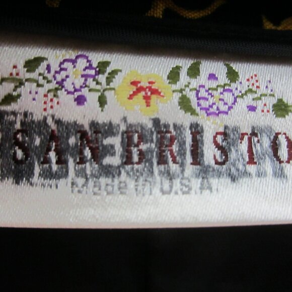 Vtg Susan Bristol Womens XS Red Yellow Paisley Pleated Skirt Wool Rayon Midi - Picture 8 of 8